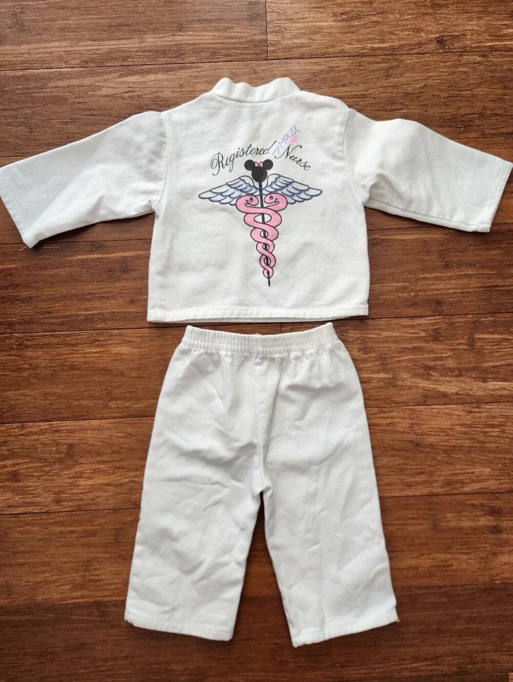 Vintage Disney Baby Girl's Minnie Mouse Nurse Scrubs Costume Halloween 12 Months